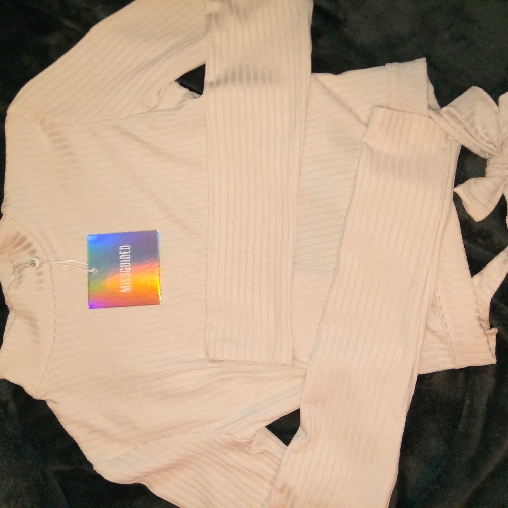 Missguided pale pink crop top
